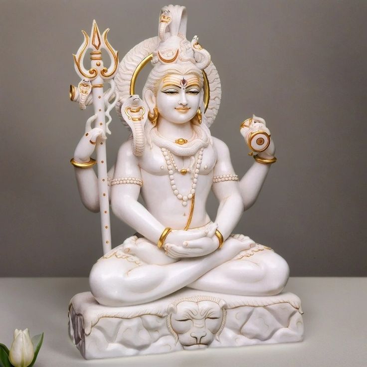 lord shiva marble customised statue, lord shiva idol for temple, home, office, hindu god, indian god, white marble mahadev murti, bholenath etsy